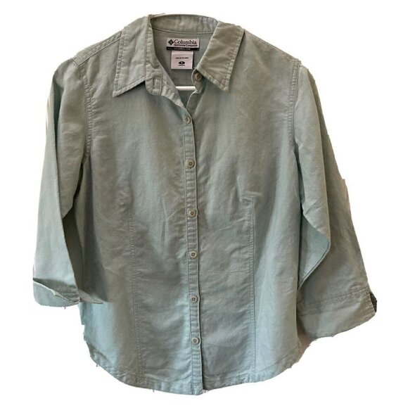 Columbia Sportswear Company Tops - Columbia Sportswear Co. Women’s Cotton Ramie Mint Green Button Down Shirt Size S